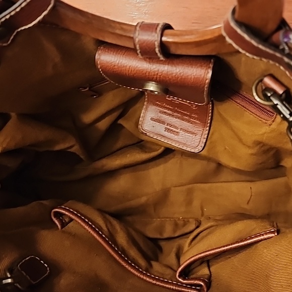 Fossil 1954 woven w wood handles satchel w crossbody strap. PERFECT CONDITION!! - Picture 8 of 9